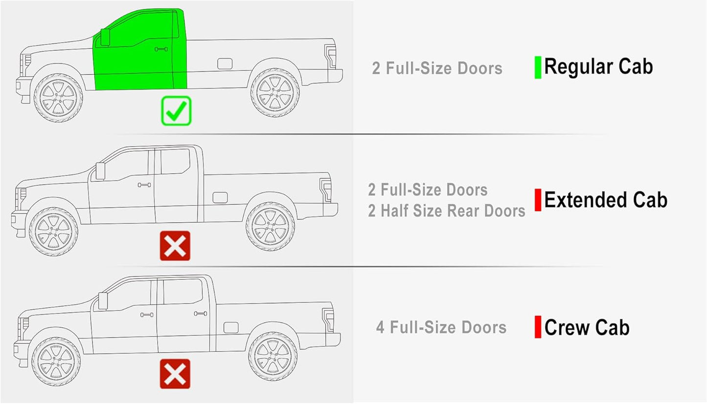 APS Running Boards 5-inch Black Compatible with Ford F150 2015-2025 Regular Cab & F-250 F-350 Super Duty 2017-2025 Stainless Steel (Nerf Bars Side Steps Side Bars)