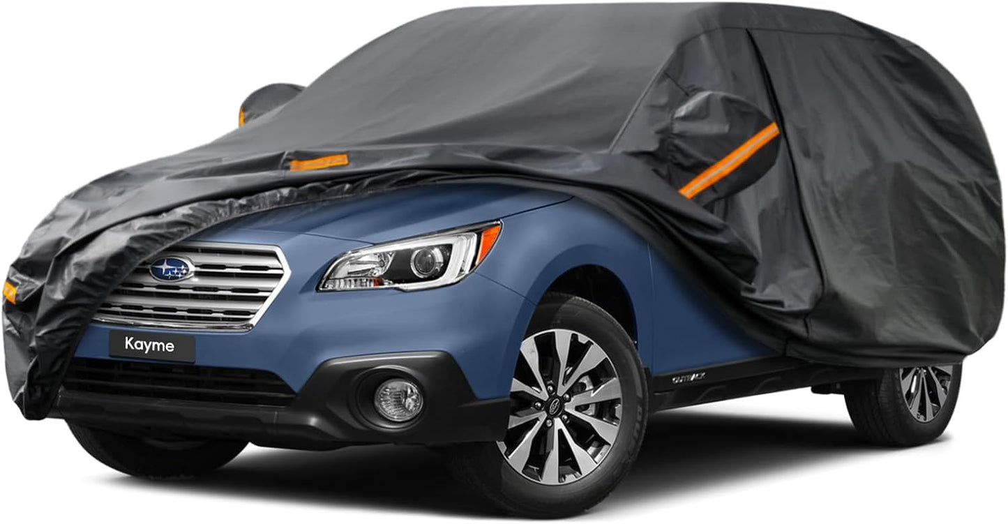 Kayme 7 Layers SUV Car Cover Custom Fit for Subaru Forester (1997-2025) Waterproof All Weather for Automobiles,Outdoor Full Cover Rain Sun UV Protection.Black