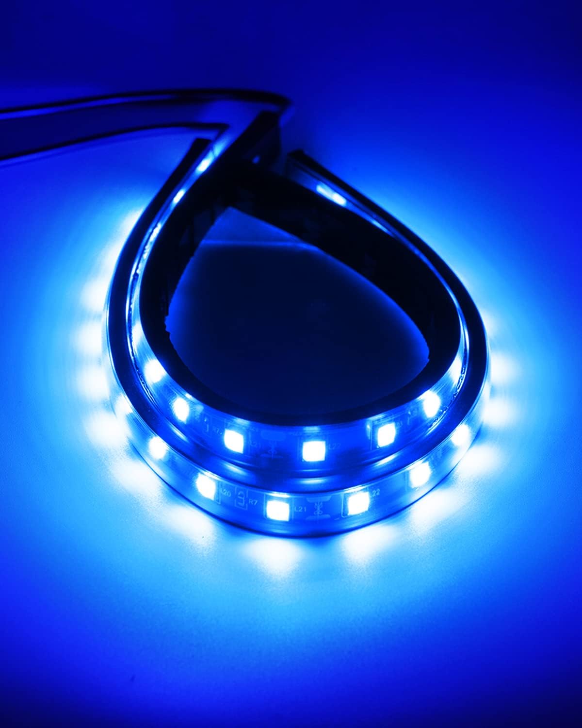 Keiurot 12V Led Light Strip 32CM Waterproof Light Strips for Cars Motorcycles Golf Cart Interior & Exterior Marine Boat Blue Led Strip 12V 5050 18SMD,Pack of 4