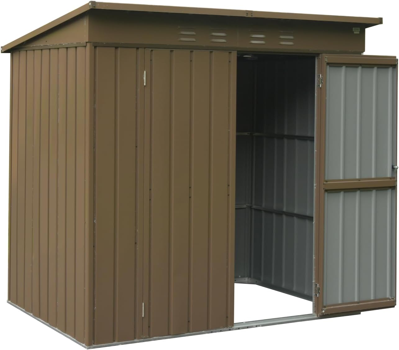 IKERY Metal Storage Shed 6' x 4' with Double Lockable Doors - Garden & Backyard Tool Shed for Bikes, Weather-Resistant - Dark Gray
