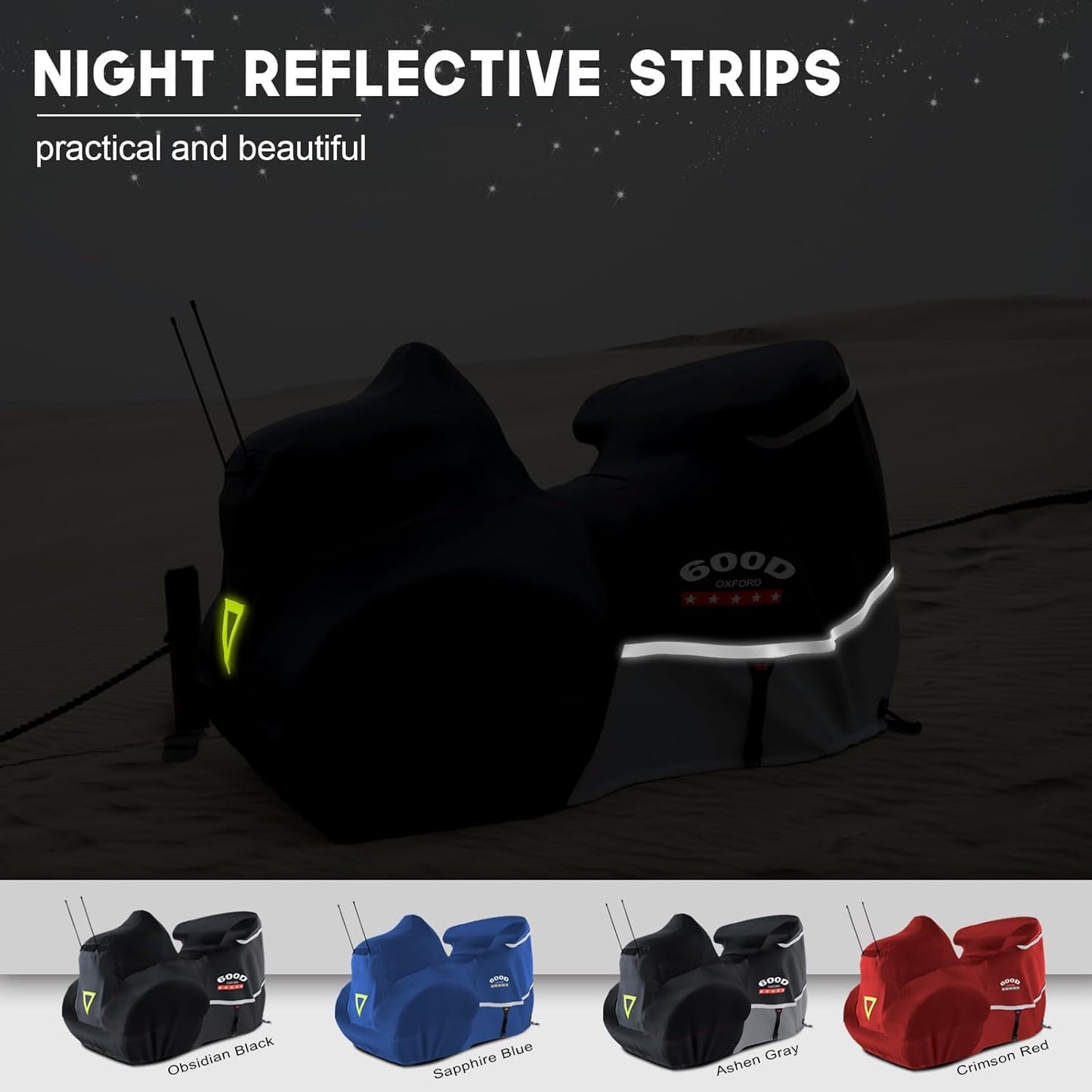 Rosefray Motorcycle Cover with Side+Top Box Heavy Duty 600D Waterproof for Touring Models Harley Davidson Ultra Limited,Road Glide Limited, Gold Wing,Road Master,Indoor & Outdoor Storage Red