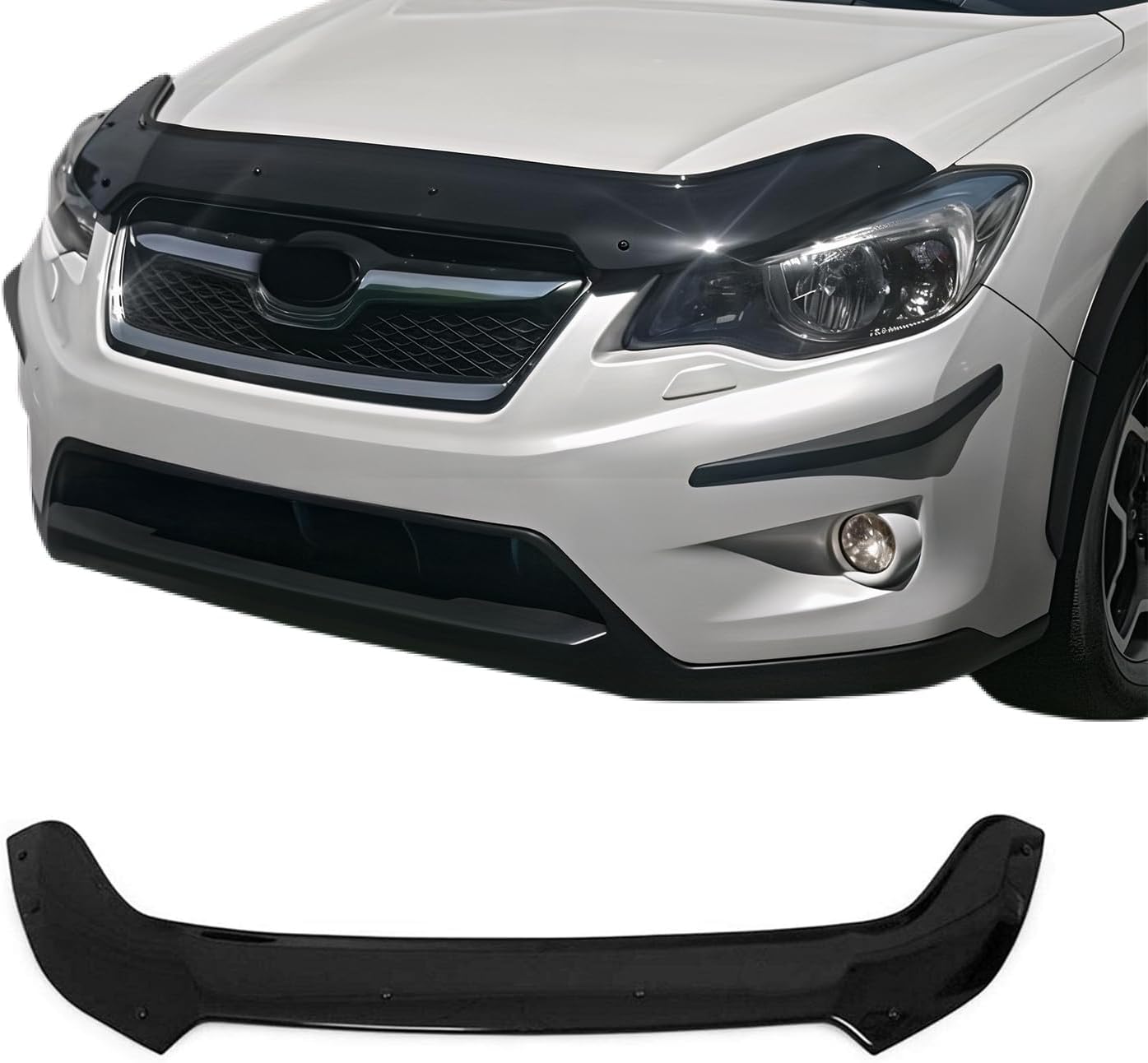 OMAC Front Bug Shield Hood Deflector Guard for Subaru Impreza 2012-2016 Black Smoke