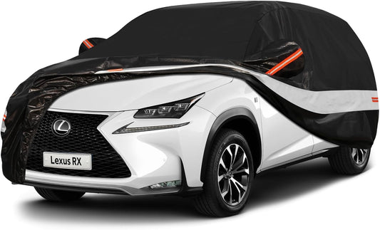 10 Layers SUV Car Cover Custom Fit for Lexus RX350 RX450 RX500(2015-2024) Waterproof All Weather for Automobiles, Outdoor Full Cover Sun UV Rain Protection with Cotton.Black