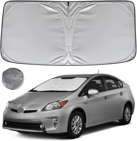 KAYZT Windshield Sun Shade for 2010-2015 Toyota Prius Hatchback (Not for Prius C or Prius V) Foldable Sunshade Front Window Custom Fit Car Accessories