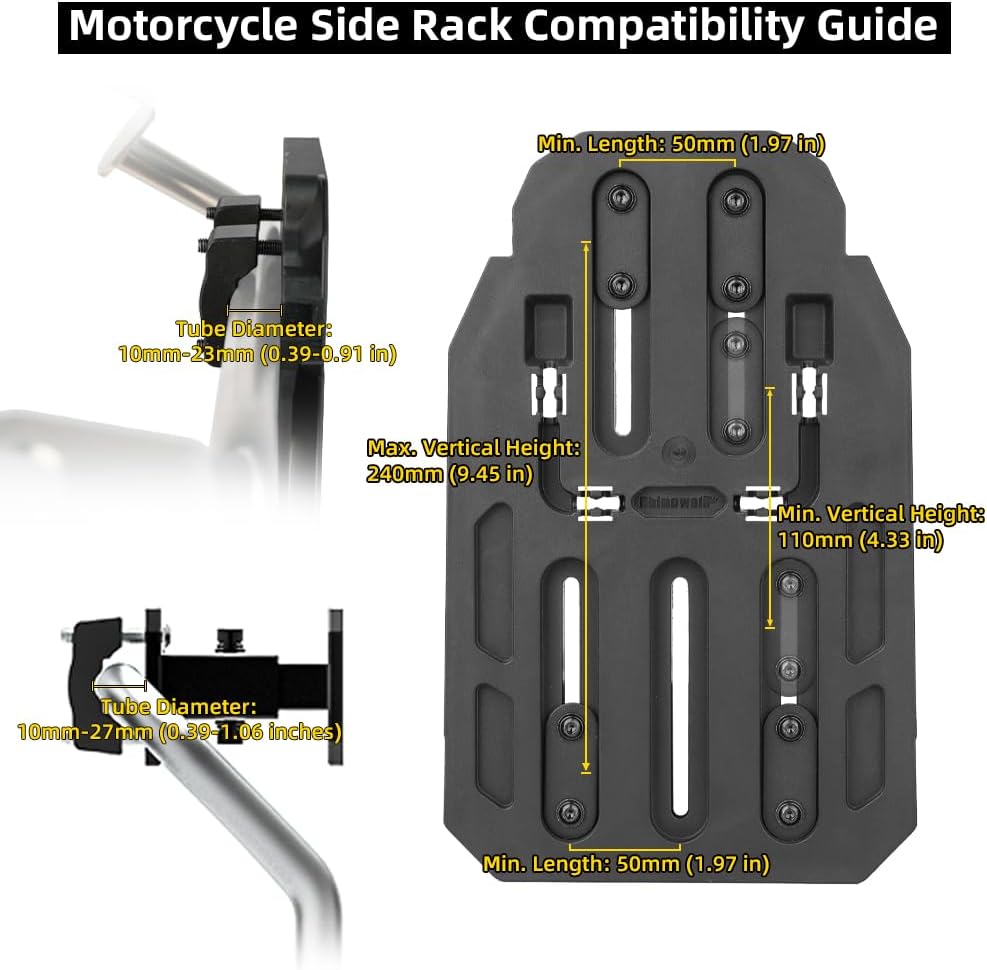Rhinowalk Motorcycle Saddlebag 35L Waterproof, Quick Release Motorbike Side Bag, Universal Fit Motorcycle Side Bag (1-Piece)