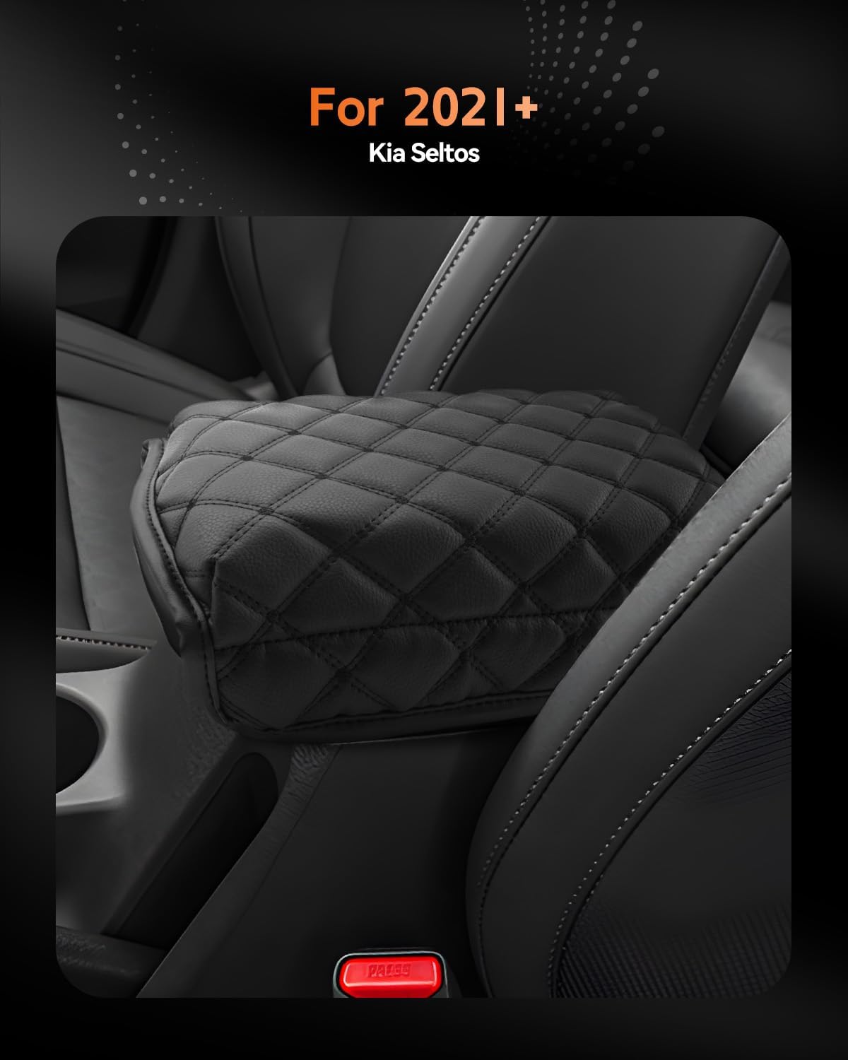 CDEFG for Kia Seltos 2021-2025 Center Console Cover Armrest Box Cover for 2021 2022 2023 2024 2025 Seltos (LX, S, EX, X-Line, SX) Accessories Console Arm Rest Protector