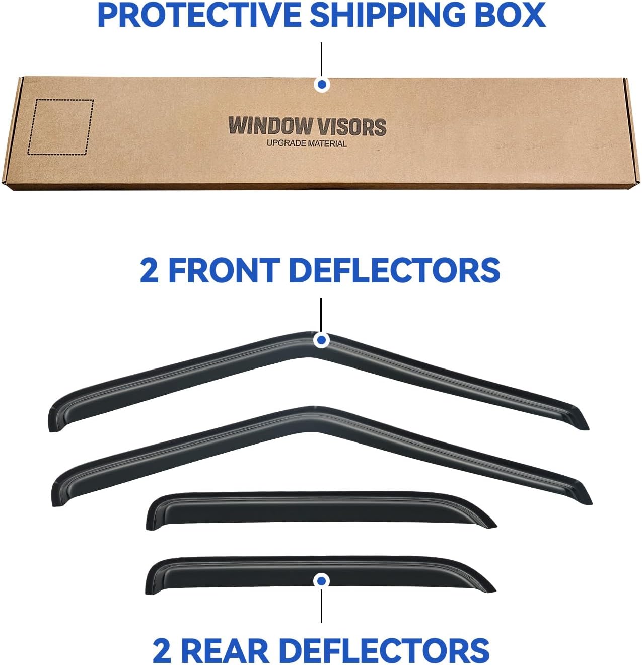 Window Visors Rain Guards Shield for 1995-2005 Chevy S10 Blazer/GMC S15 Jimmy, Out-Channel Window Vent Wind Deflectors Visors Shades for 1998-2001 GMC Envoy, 1996-2001 Oldsmobile Bravada