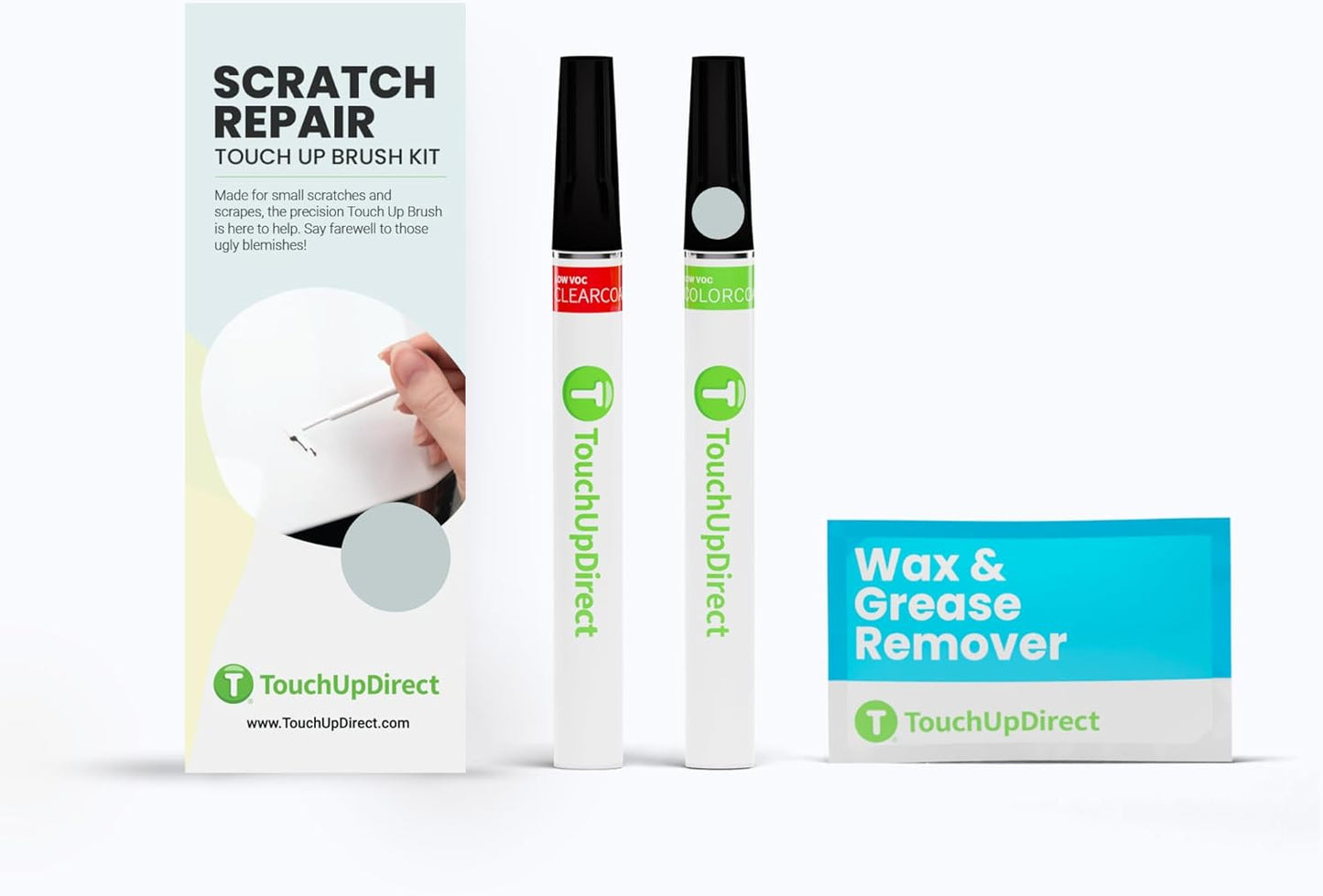 TouchUpDirect 6X3 Lunar Rock Compatible with Toyota Exact Match Scratch Repair Touch Up Paint - Brush Kit