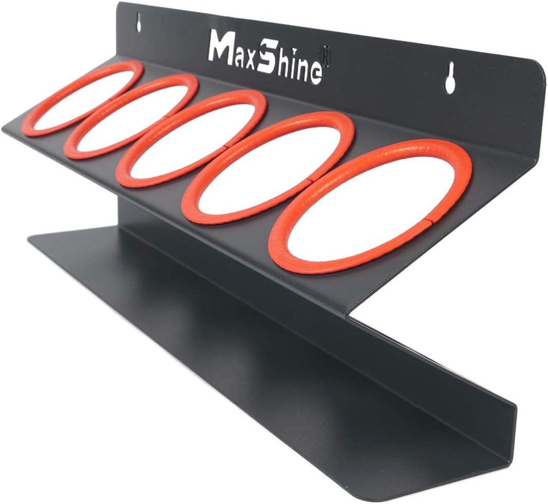 Maxshine Universal Detailing Spray Bottle Holder - Holds 5 Sprayers (16oz), Sturdy & Lightweight Organizer, Easy Wall Mounting, Ideal for Garage & Mobile Use, Auto Detailing Accessories & Supplies