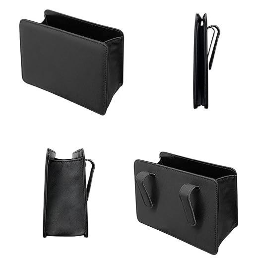 Car Trash Can Multi-Function Garbage,Small Automotive Door Organizer,Leather Car Trash Can Front Seat,Car Seat Back Storage Box (Black)
