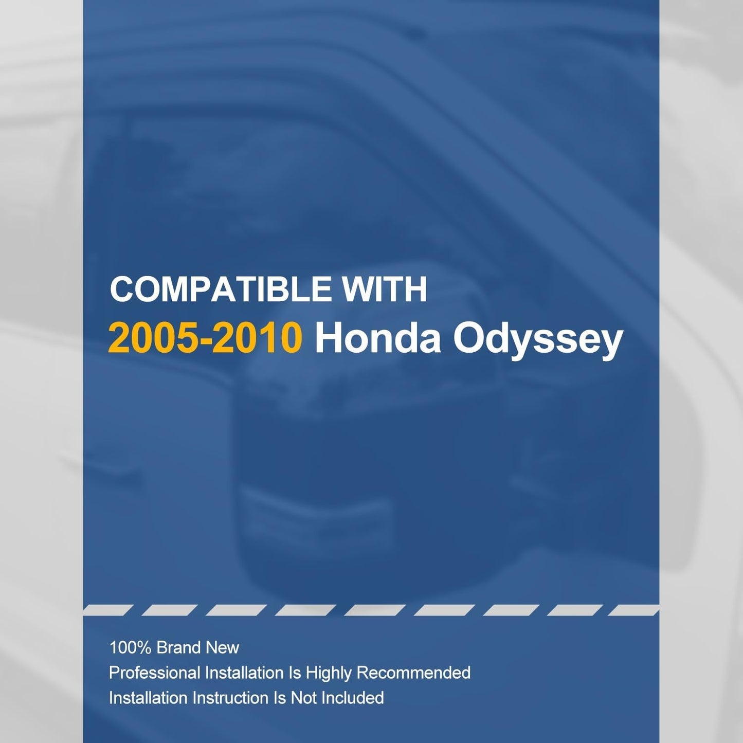 Auto Dynasty 4Pcs Carbon Fiber Pattern Window Visors Compatible with 2005 2006 2007 2008 2009 2010 Honda Odyssey, Tape-On Front & Rear Window Deflectors, Glossy Dark Smoke