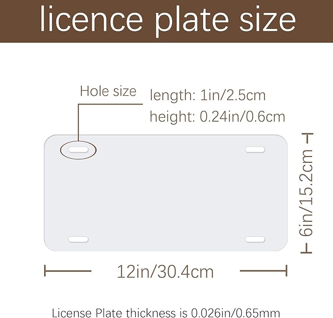 10 Pack Sublimation License Plate Blanks 6"X12" Metal Aluminum Automotive Front License Plate Tag,Thermal Transfer DIY Custom Picture Design for Blank signboards Plates