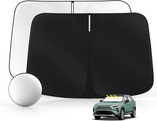Windshield Sun Shade for Toyo-ta RAV4 2019-2025 Foldable Sunshade Custom Fit Front Window Car Interior Accessories Protector Blocks UV Rays