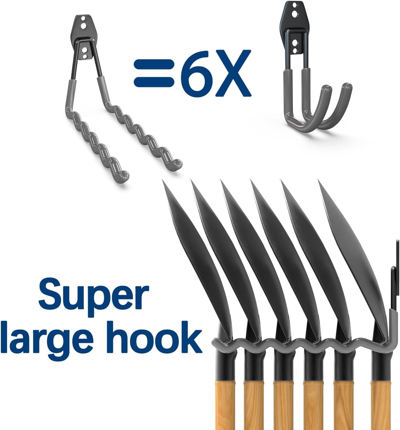 3-H Garage Wall Hooks 31 Pack, Garage Hooks Heavy Duty with Extra Welding Spots, Garage Organizer for Garden, Lawn, Yard Tools, Chairs, Ladders, Weed Eater, Shovel, Blower(Gray)