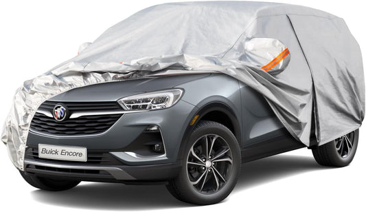 Kayme 6 Layers SUV Car Cover Custom Fit for Buick Encore/Encore GX(2012-2025) Waterproof All Weather for Automobiles, Outdoor Full Cover Rain Sun UV Protection.Silver