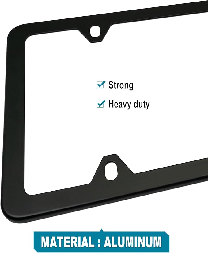 Clear License Plate Frames Covers- 2 Pack Flat Car Tag Protector and Black Aluminum Holder, Road Legal Unbreakable Acrylic Protective Shield with Screws Caps for Front Rear