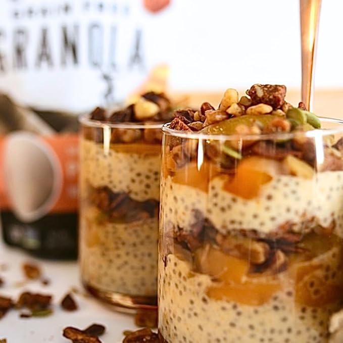 Wildway Keto Granola | Peach Pecan | Grain-Free, Certified Gluten-Free Cereal | Vegan, Low Carb | No Sugar Added | Paleo-Friendly | Non-GMO Fruit & Nut Clusters | Nutrient-Rich Snack | 8 oz, 3 Pack