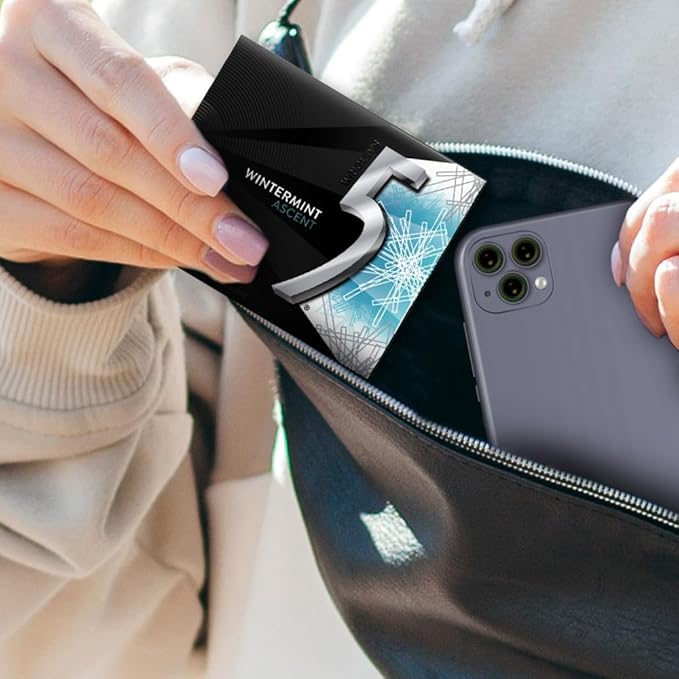 5 GUM Wintermint Ascent Sugar Free Chewing Gum Bulk, 15 Stick Box (Pack of 10)