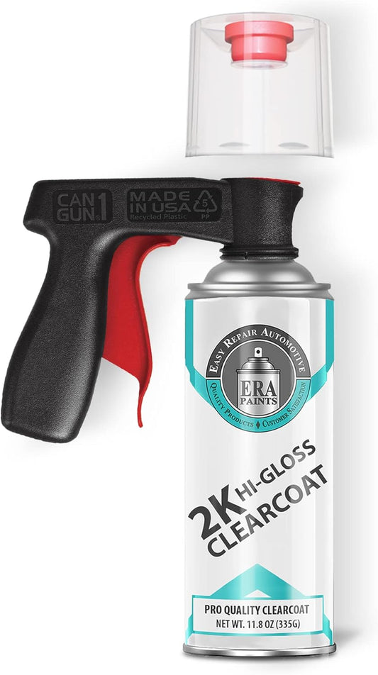 ERA Paints 2K High Gloss Automotive Clear Coat Spray/Aerosol With Can-Gun1 Premium Tool - Professional Quality & Finish - Easy to Use - Best Value