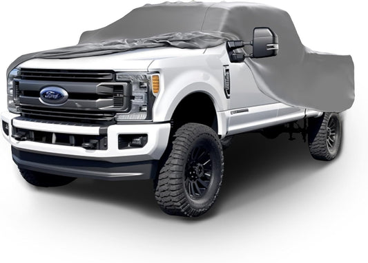 Car Covers Weatherproof Max Truck Cover & Warranty Compatible with Ford 1996-1997 F-250 Crew Cab, 6.5 with Camper Shell– Outdoor Cover, Prevents Theft with Cable Lock