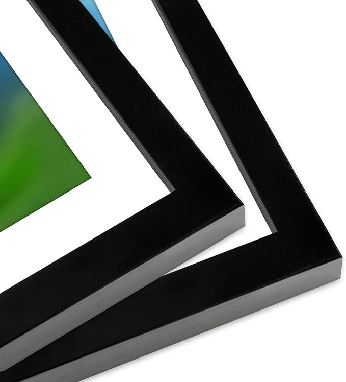 Americanflat 6x8 Picture Frame in Black Set of 2 - Displays 4x6 With Mat and 6x8 Without Mat - Composite Wood with Shatter Resistant Glass - Horizontal and Vertical Formats for Wall and Tabletop