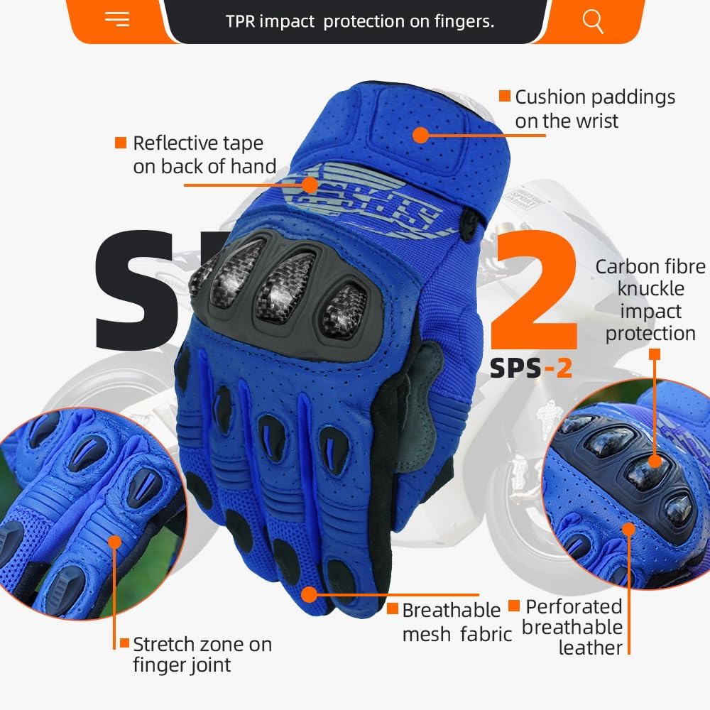 Seibertron SPS Series Touchscreen Motorcycle Motocross BMX ATV MTB Bicycle Cycling Full or Half Finger Gloves Adult and Youth