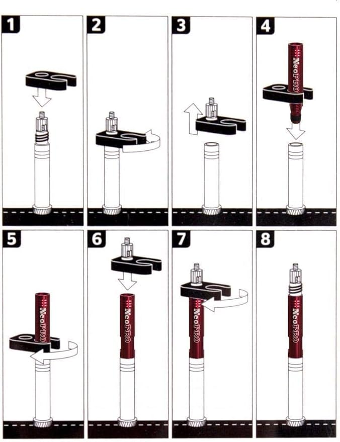 NeoPRO Presta Valve Extension Extender Kit (Pack of 2) w/Valve Key and Cap - Available in 4 Lengths - 20,30,40,60 mm (Red, 30mm)