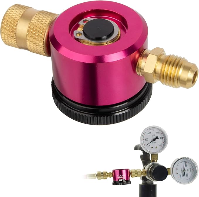 Nitrogen Purge Tool with PURGE/BRAZE/OFF Switch — Brazing Purge Adapter with 1/4" SAE Quick Outlet — HVAC Copper-Pipe Brazing & Welding Purge Switch