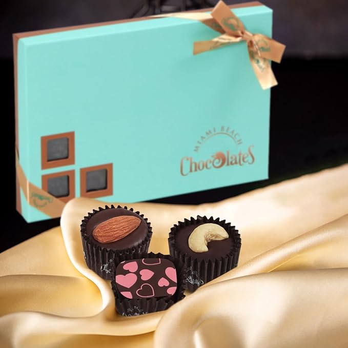 Vegan Dark Chocolate Truffles Gift Box, 15 Pieces of Chocolates Gift Box, Ultimate Assorted Chocolates for Birthdays, Holidays or Corporate Gifts, A Premium Kosher Chocolate Experience for Gifting