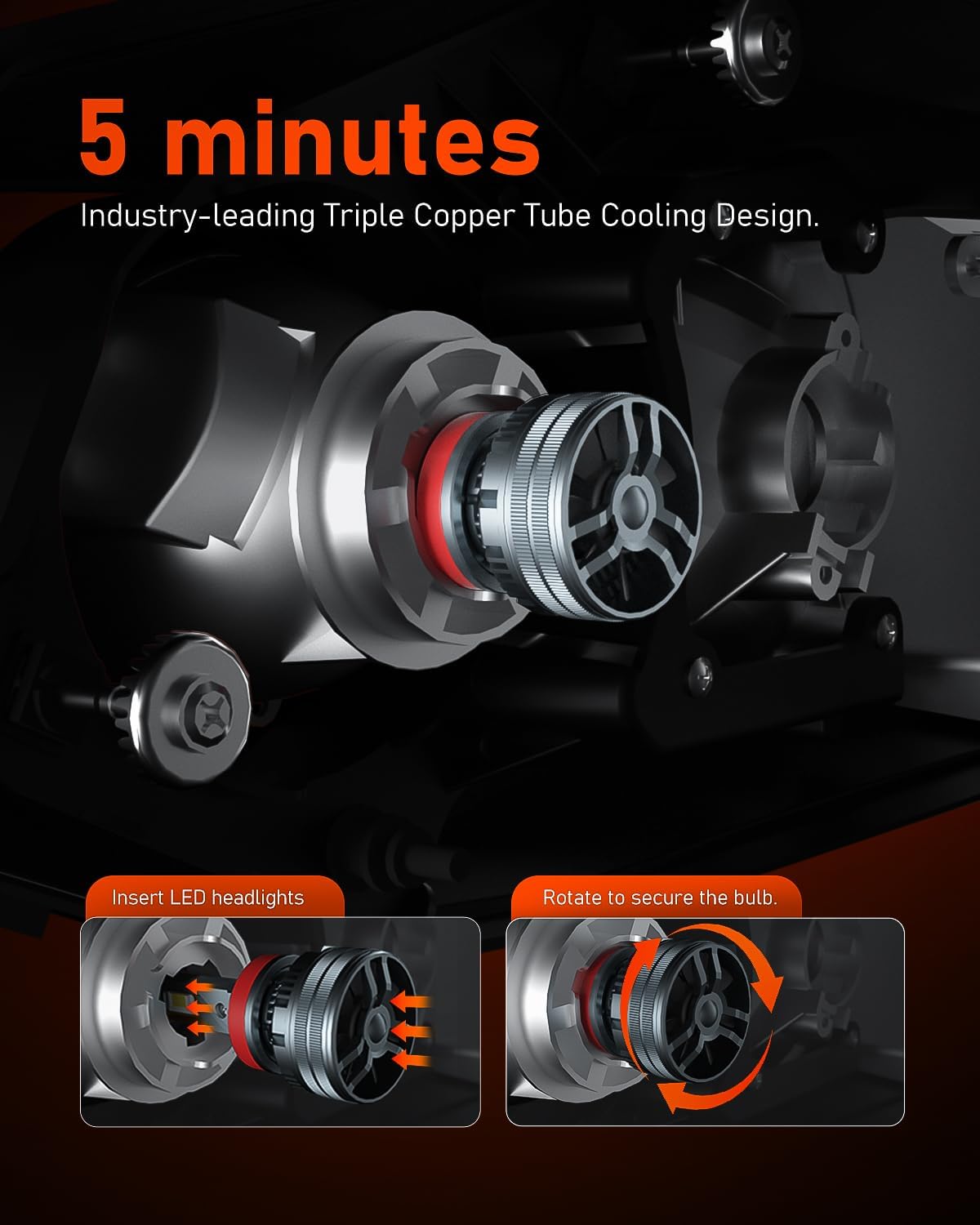 LUXSTER Punisher 80,000LM H11 9005 LED Bulbs Combo, Ultra-Bright TalonLED Chips, Easy Plug-N-Play Installation, 6000K Pure White, IP68 Waterproof, Pack of 4