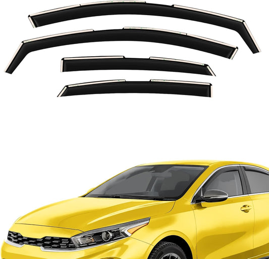 Extra Durable Window Deflectors in-Channel Window Visors Rain Guards Fit for Kia Forte 2019-2025, Sun Visors, Wind Vent for Shades, Exterior Car Accessories - 4pcs. AG0769