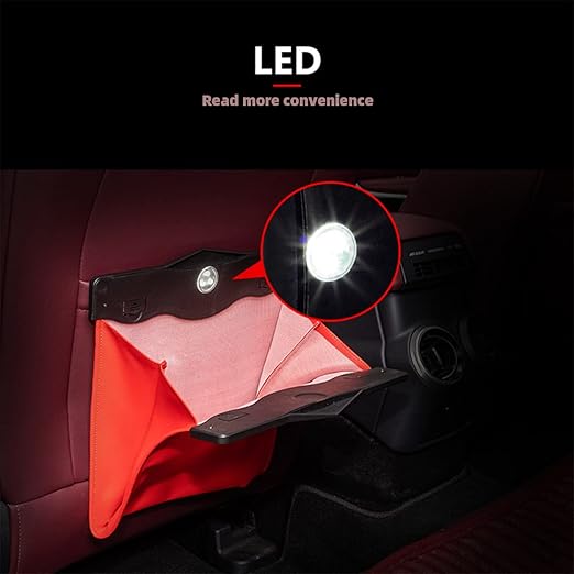 Car Leather Trash Bag Smart LED Waterproof Organizer Storage Garbage Can (Black)