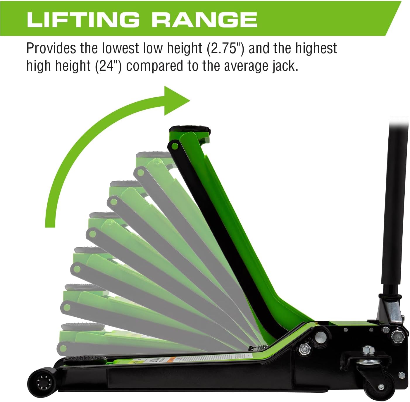 ARCAN Tools 2-Ton Extra Long Reach Low Profile Steel Floor Jack (A20016)