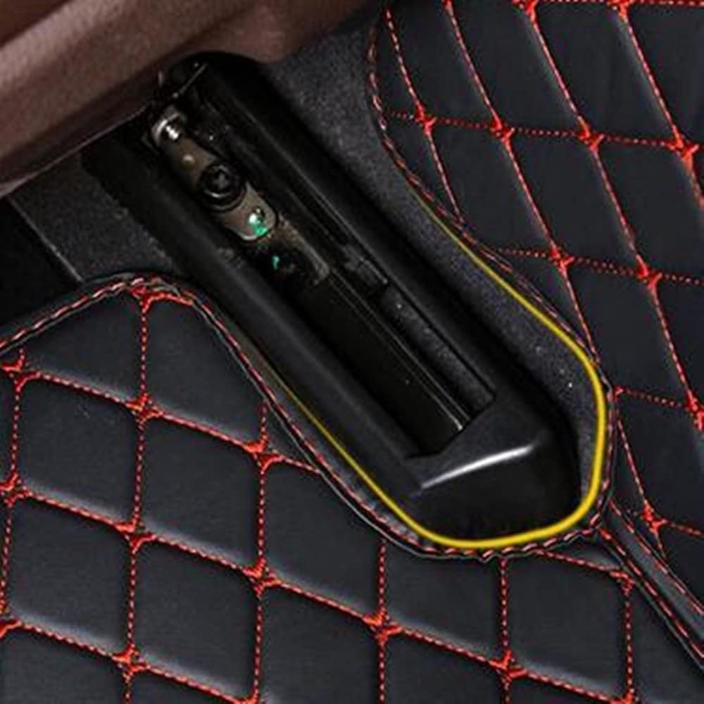 Custom All-Weather Protection Luxury Leather Floor Mats for Cars SUVs Trucks According Anti-Slip Leather Floor mats ﻿ (Black Gold)