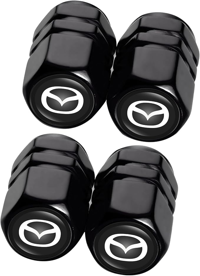 Combo of Car Tire Valve Caps&Car Key Chain Cars Compatible with Mazda M2 M3 M5 M6 MX5 RX7 RX8 A8 CX9 MX6 R3 CX-5 CX-7 CX-8, 4pcs Car Tire Dust Caps& Car Keychain Accessories