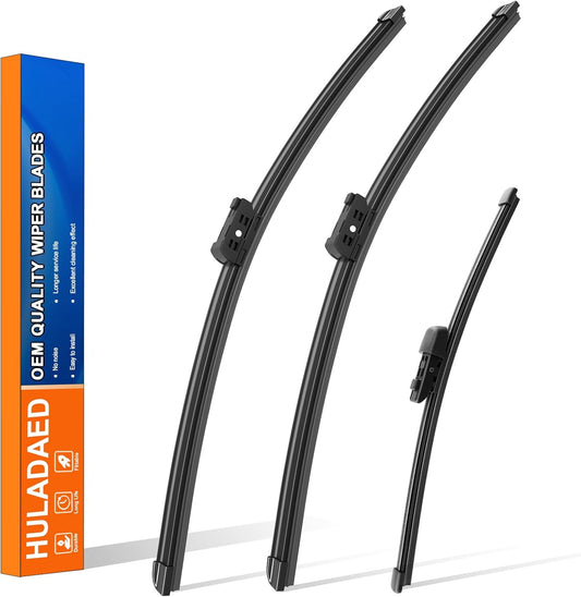 HULADAED® 26'' 22'' 12'' Windshield Wipers Replacement for Volkswagen/VW Atlas 2023-2018,Silicone Front Rear Wiper blades for MY Car-All Weather & Quiet(3 PACK)