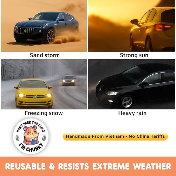 Don't Park Too Close, I'm Chunky! Hamster Car Magnet Funny - 5" Cute & Hilarious Car Accessory - Durable, Weatherproof Bumper Sticker - Funny Driving Gift.