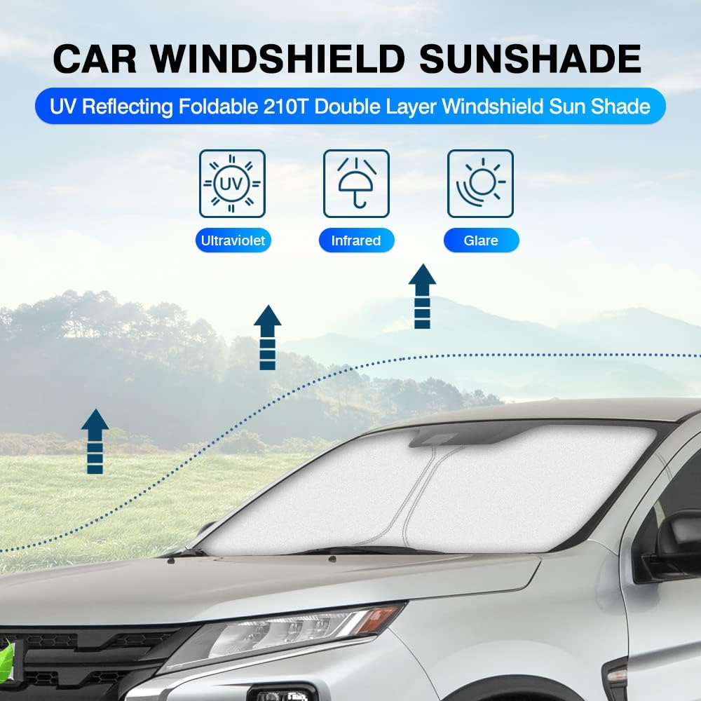 KUST Windshield Sun Shade for 2011-2023 Mitsubishi Outlander Sport (NOT fit Outlander) Sunshade Window Sun Visor Protector Foldable Blocks UV Rays Keep Your Car Cooler