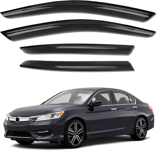 Rain Guards for Car Windows, Tape-On Window Visors Rain Guards Fit for Honda Accord 2013-2017, Window Deflectors, Vent Visors for Honda Car Accessories, 4 Pieces