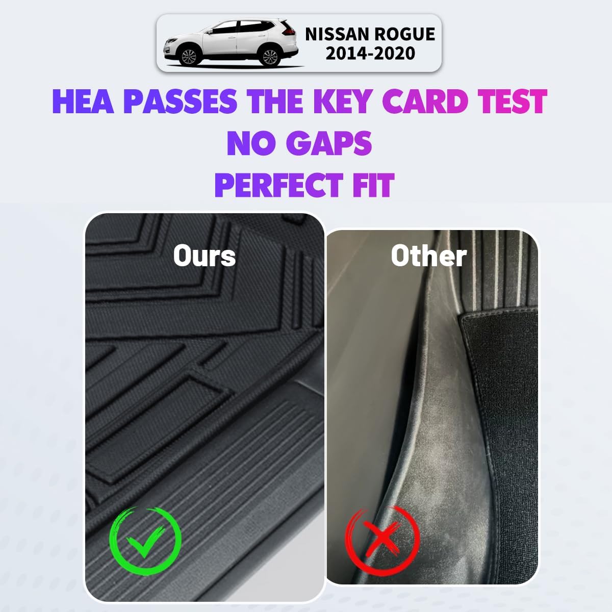 Fit for Nissan Rogue 2020-2014 Floor Mats Cargo Liners, All-Weather Rear Trunk Mat Rear Seat Back Cargo Cover Protector Fit for 2014 2015 2016 2017 2018 2019 2020 Nissan Rogue Accessories