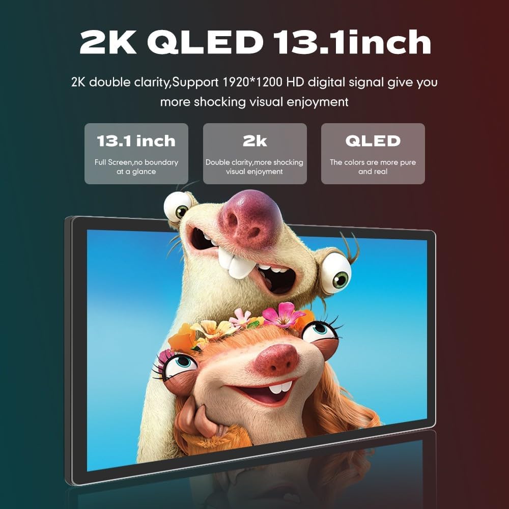 Kunfine Car CarPlay Android Auto Navigation Stereo GPS Radio Camera Display 13.1" QLED Touchscreen Headunit Tablet Media Player for Peugeot 301 2013-2022, if Applicable Octa Core 6G+128G Matte Black