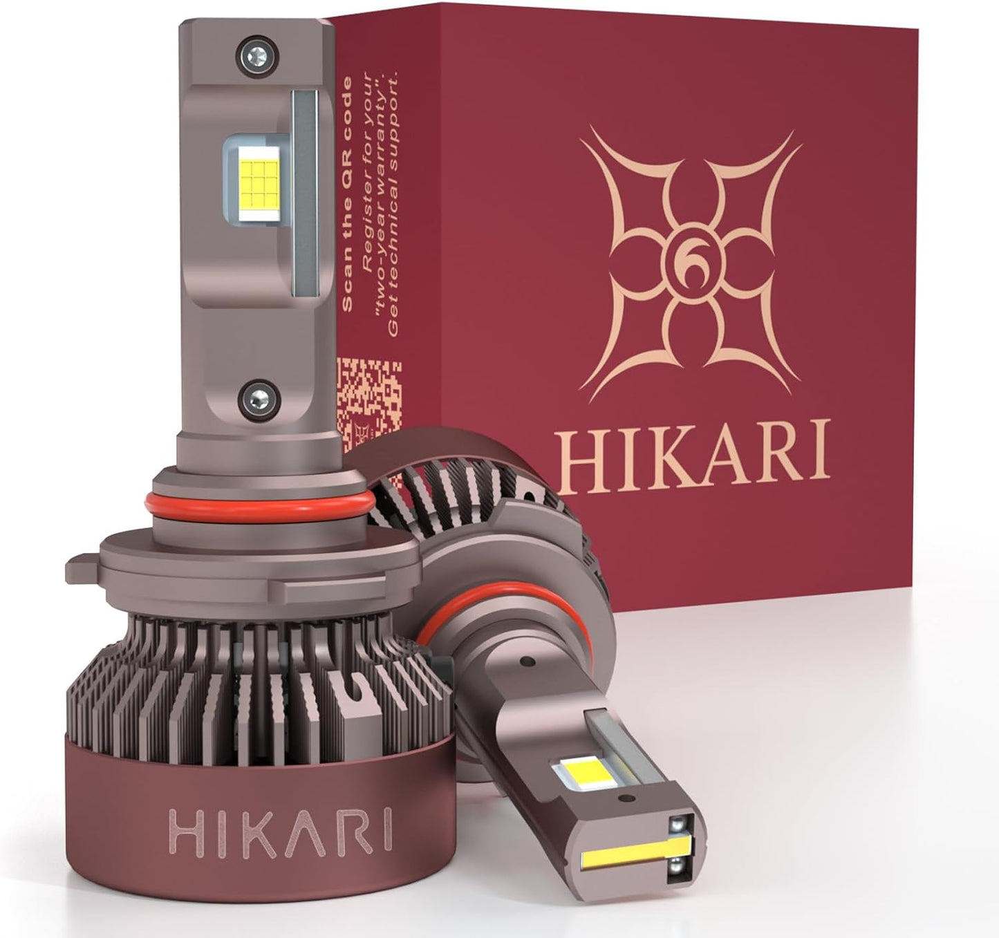 HIKARI 2025 Darkenex 9012 HIR2 LED Fog light, 40000LM Pure White 6000K LED Bulbs, Plug & Play IP68 Waterproof Pack of 2