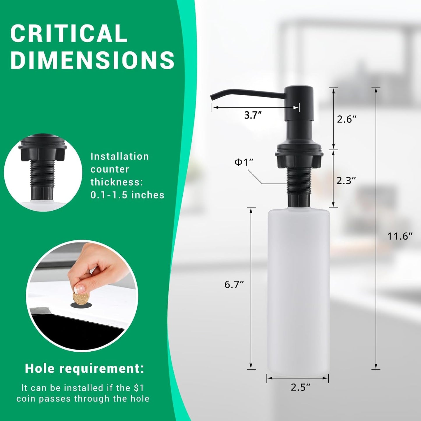 Fapully Commercial Pull Down Kitchen Sink Faucet with Sprayer Matte Black Single Handle Faucets for Kitchen Sink, Kitchen Faucet with Soap Dispenser and Deck Plack for 4 Hole