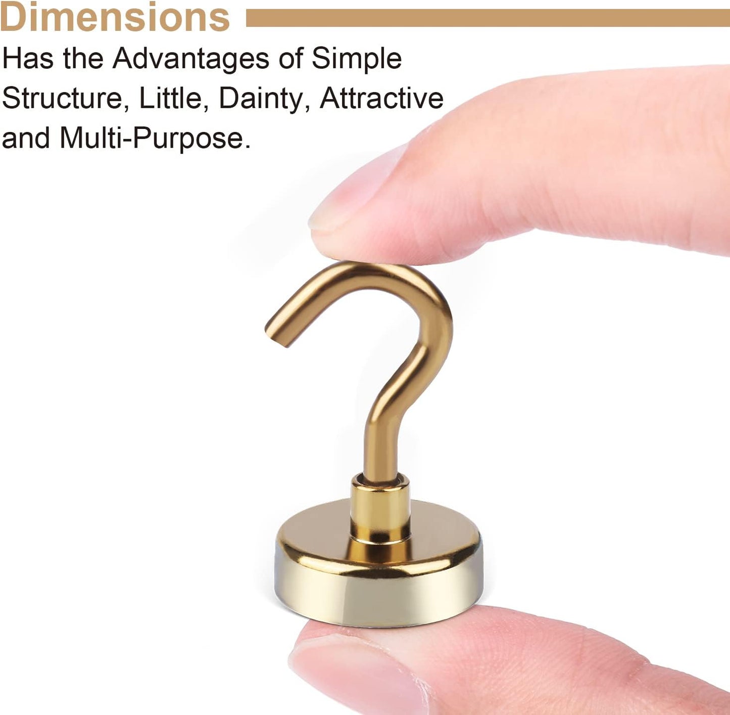 DIYMAG Magnetic Hooks, 30Lbs Strong Heavy Duty Cruise S-Hooks for Classroom, Fridge, Hanging, Kitchen etc, (6 Pack-Yellow)