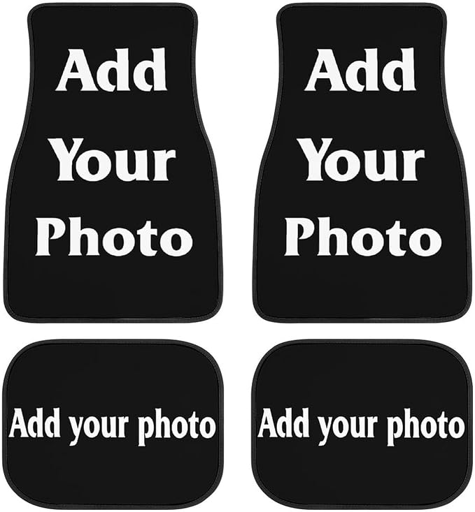Custom Car Floor Mats Accessories Non Slip 4 Pieces Set All Weather Protection for Car SUV Truck Van Sedan & Coupe Personalized Auto Interior Decorative Black
