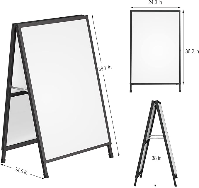 Relx A Frame Sign Holder Outdoor Sandwich Boards Holder 24x36 inches Sidewalk Signs for Businesses Outdoor - Holder only