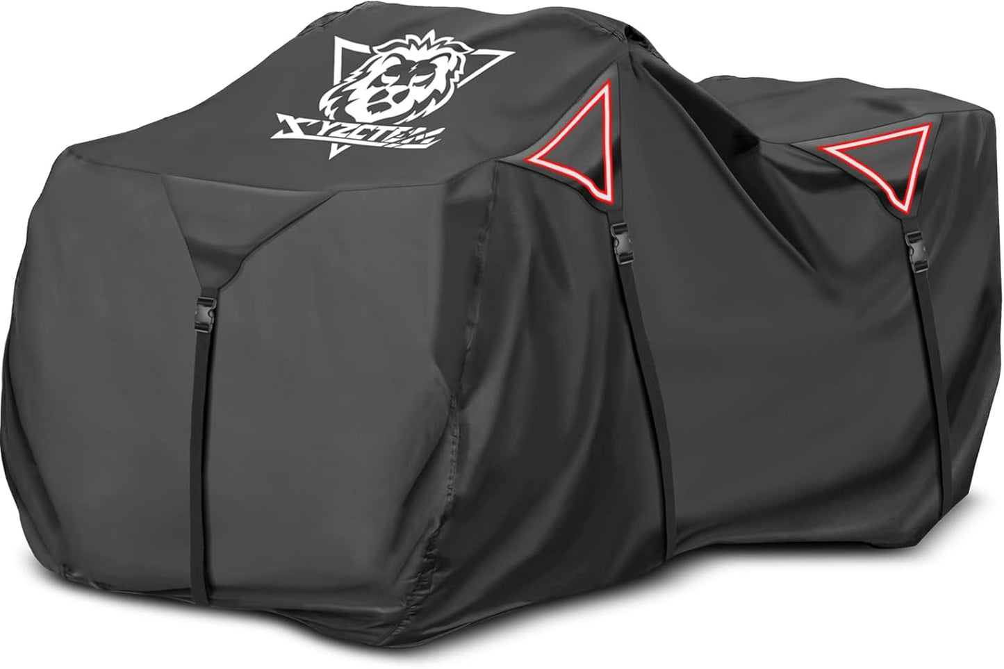 XYZCTEM Premium ATV Cover,Outdoor Protection Against Water, UV, Wind. Quad Cover for Can-am,Suzuki,Kawasaki, Honda, Yamaha, Polaris,and More.4 Wheeler Accessories with Thickened Straps(Black,82" L)