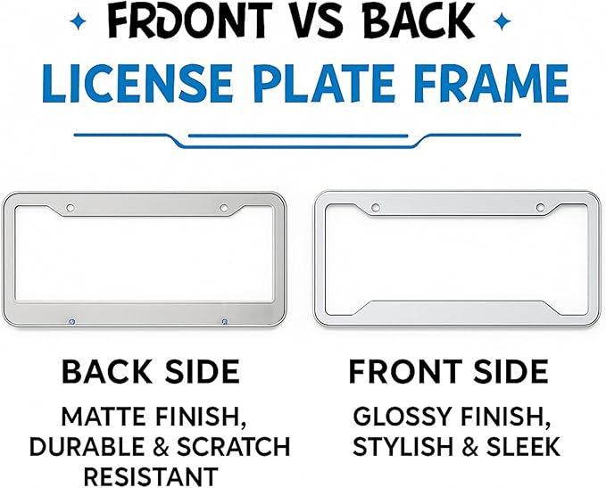 Customized License Plate Frame - Personalized Metal License Plate Frame, Protect License Plate, Rustproof Aluminum, Customized Text/Photo/Logo Available