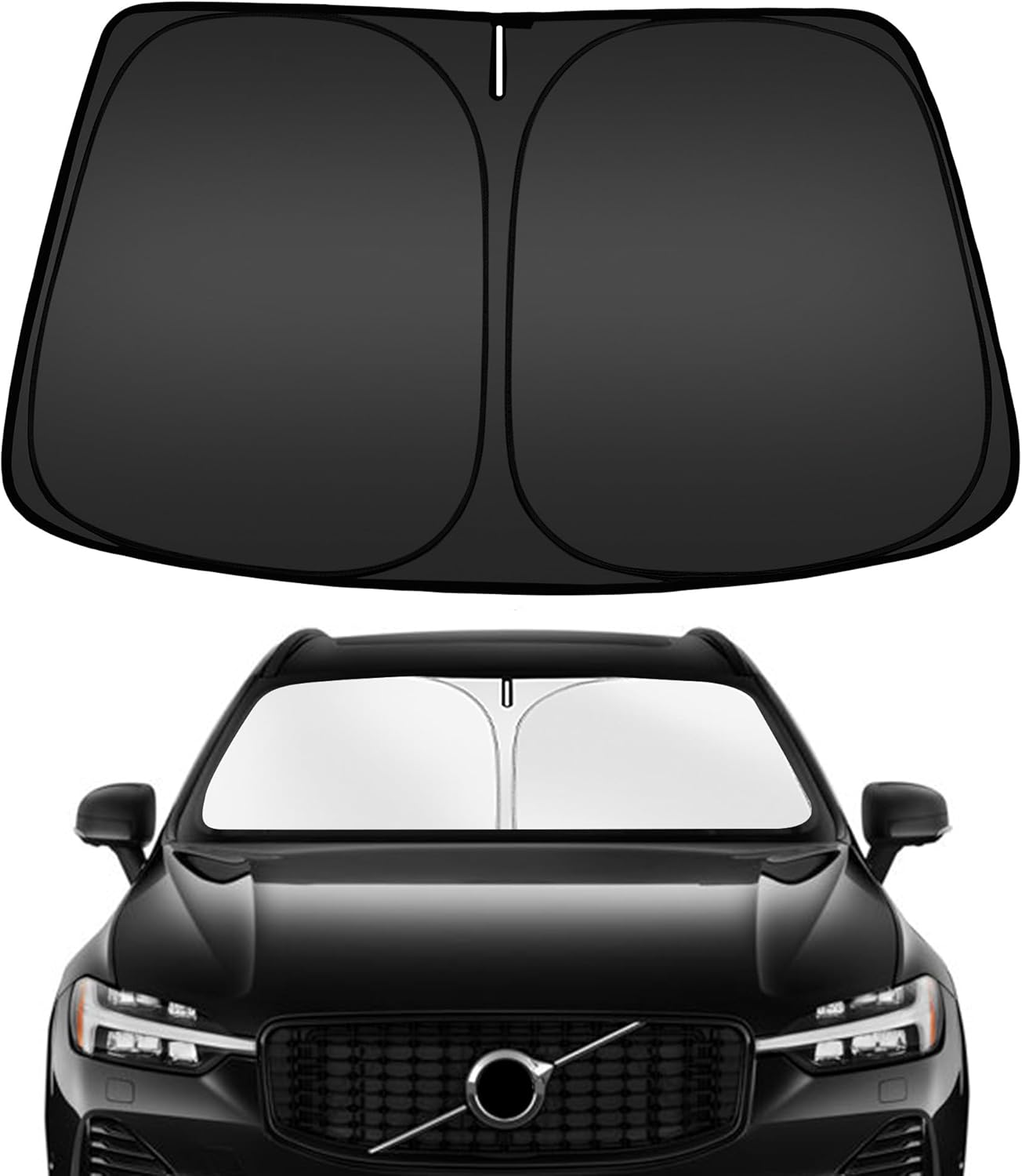 ARISMOTOR Windshield Sun Shade for Volvo XC60 2018-2025 2026, Custom Fit Foldable Front Window Sunshade Sun Visor Protector, Block UV Rays Keep Your Car Cooler