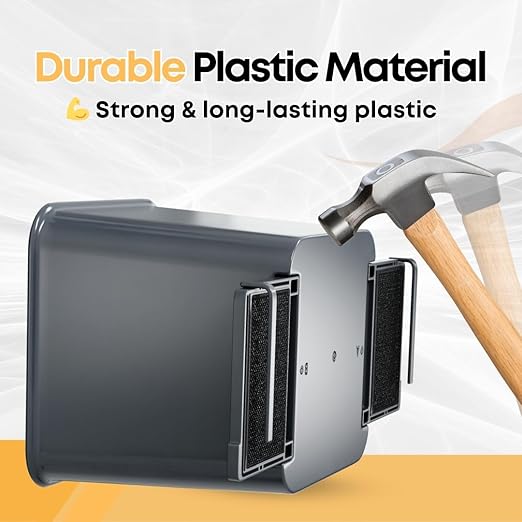 Car Trash Can 2L with Stability Wings & Velcro for Extra Stability ??Magic Strip & Clip for Fabric & Rubber Mats ??Durable Plastic, Easy Pull Trash Bags Included ??Grey